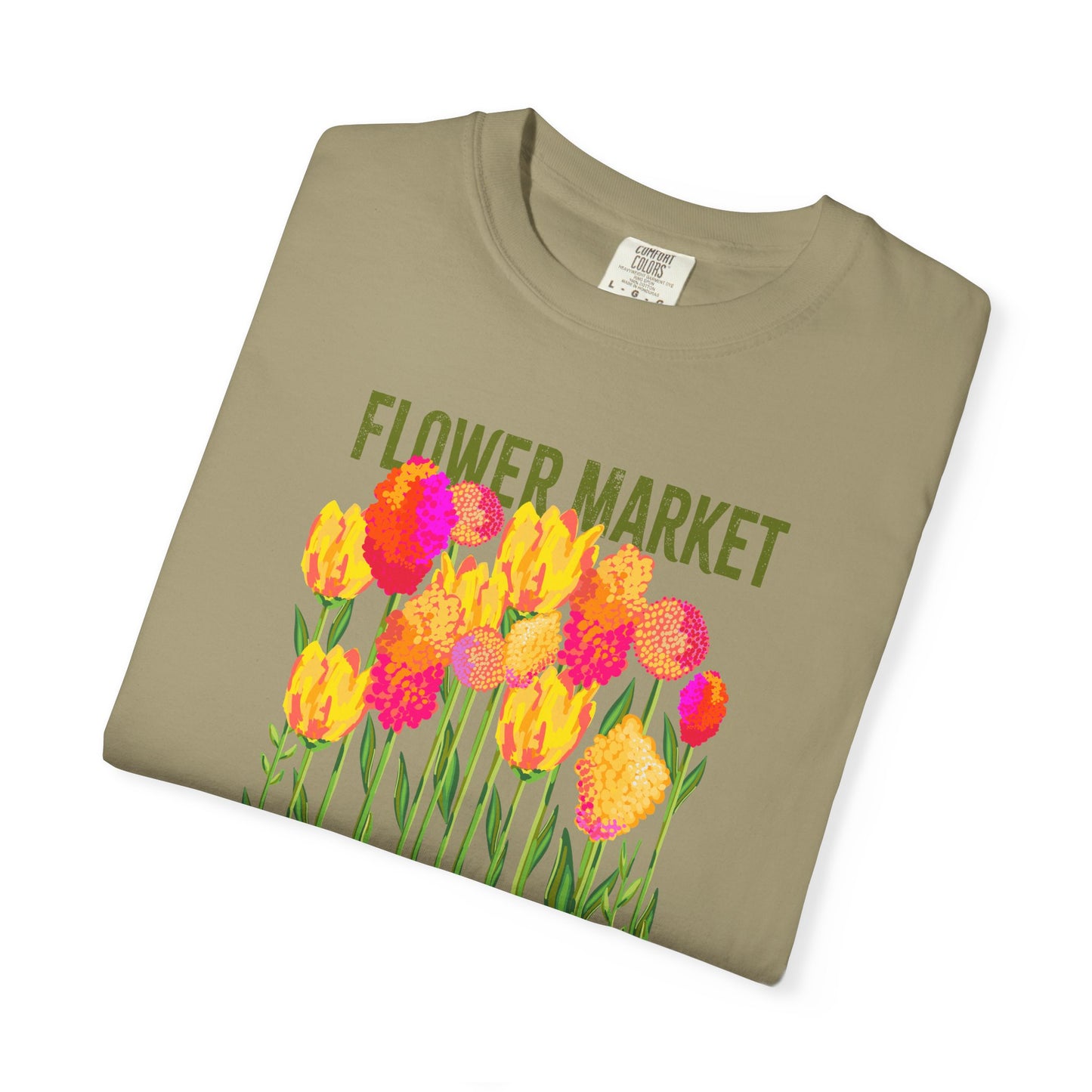 London Flower Market T-Shirt | Garment-Dyed Unisex Tee | Spring Fashion, Gift for Garden Lovers, Fashion Statement, Summer Style