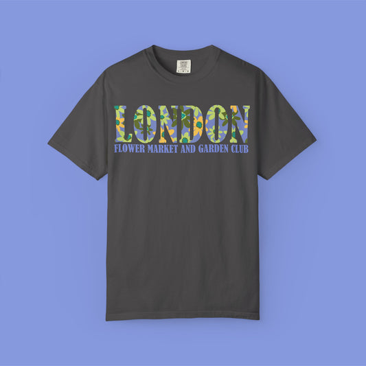 Floral Market T-Shirt, London Flower Club Tee, Unisex Garden Apparel, Summer Gift, Casual Outfit, Travel Shirt