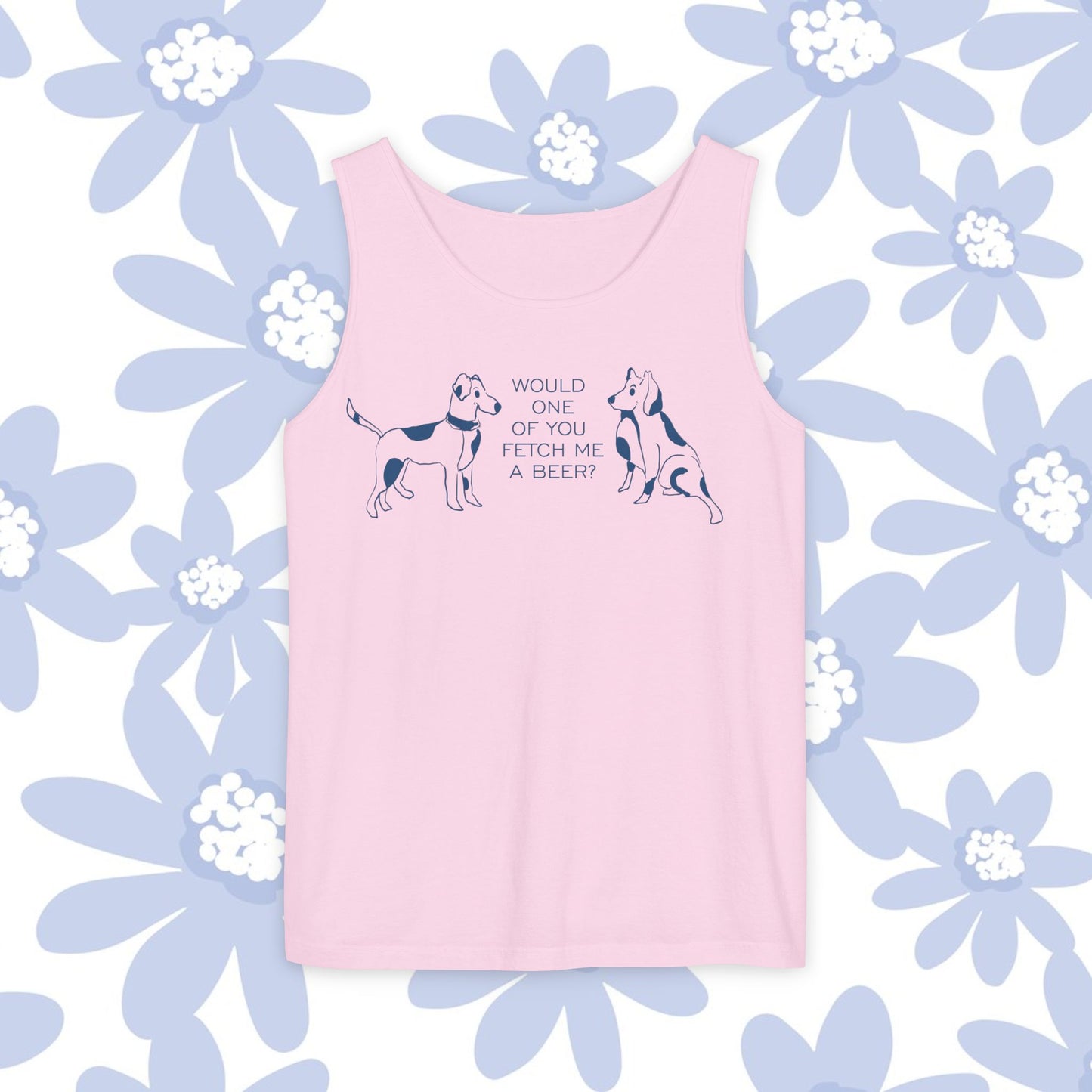 FETCH ME A BEER!  Playful Dog-Themed Tank Top, Funny Pet Lover Apparel, Gift for Dog Owners, Summer Casual Wear, Cute Animal Graphic Tee