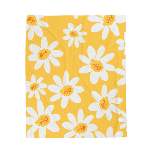 Bright Floral Velveteen Plush Blanket...Don't be lazy just be daisies.