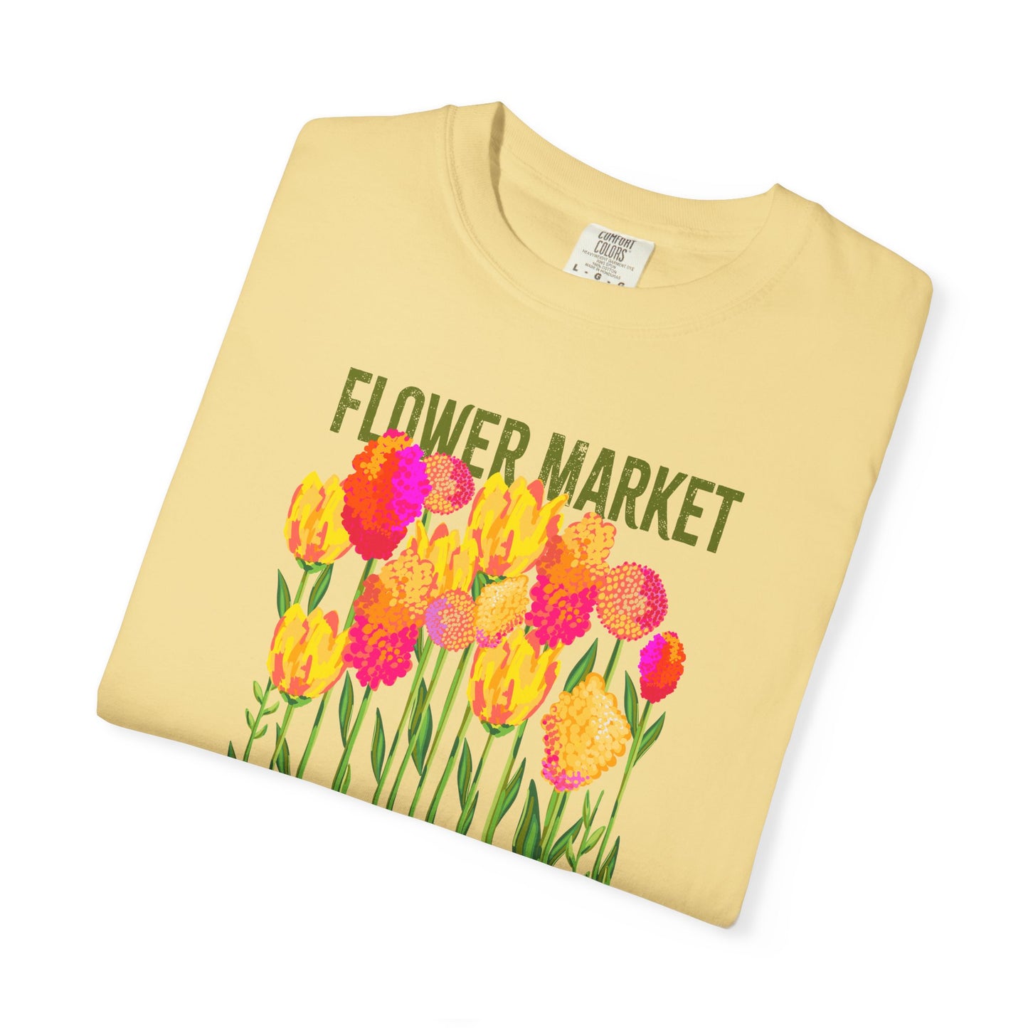 London Flower Market T-Shirt | Garment-Dyed Unisex Tee | Spring Fashion, Gift for Garden Lovers, Fashion Statement, Summer Style