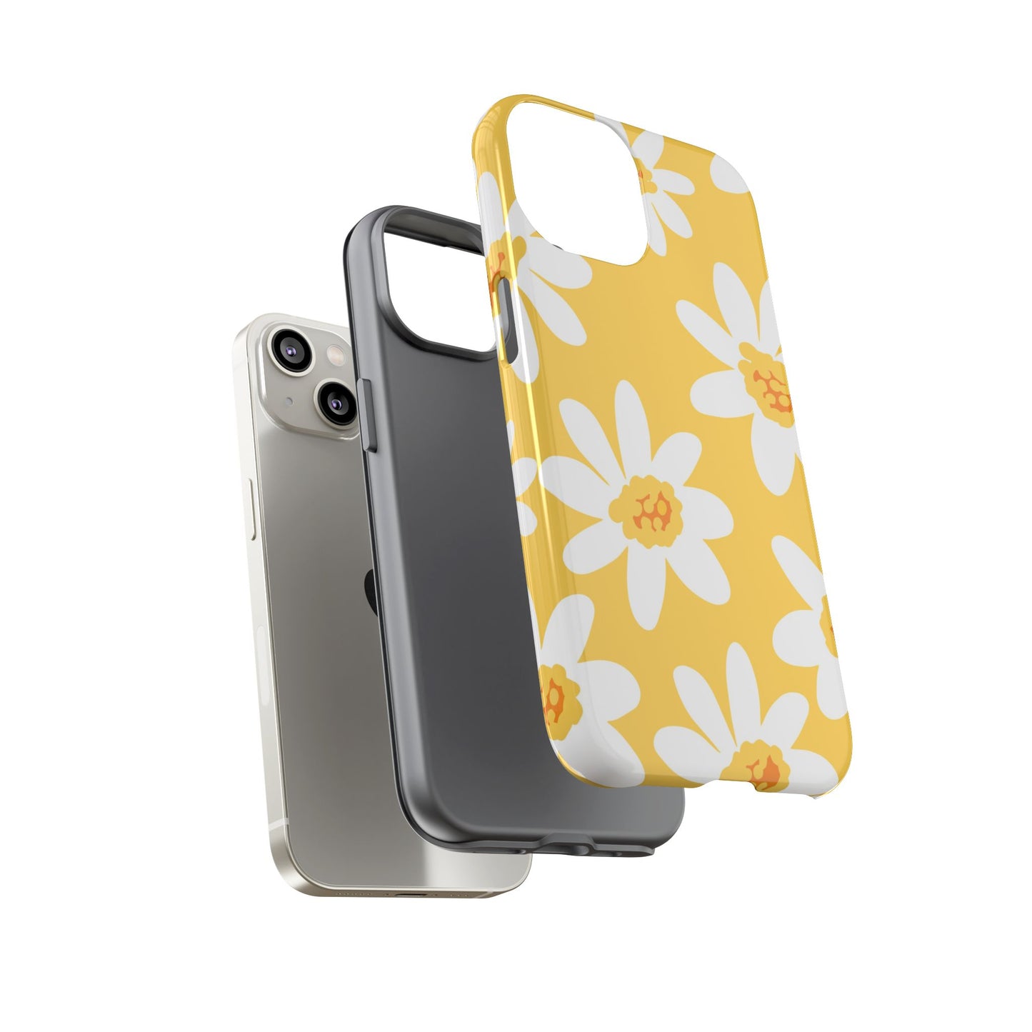 Yellow Daisy Phone Case, Floral Phone Cover, Tough Case, Summer Vibe Accessory, Gift for Nature Lovers, Bright Floral Design