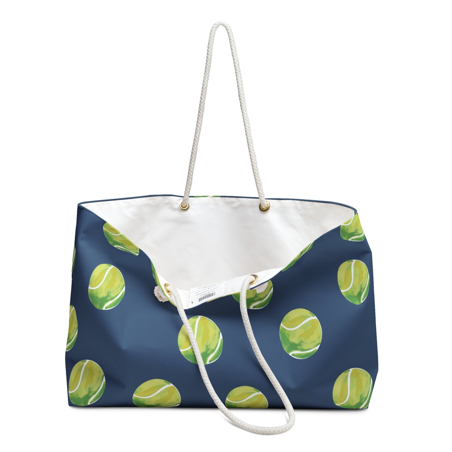 Tennis Ball Weekender Bag – Navy Tennis Pattern Tote for Players & Fans