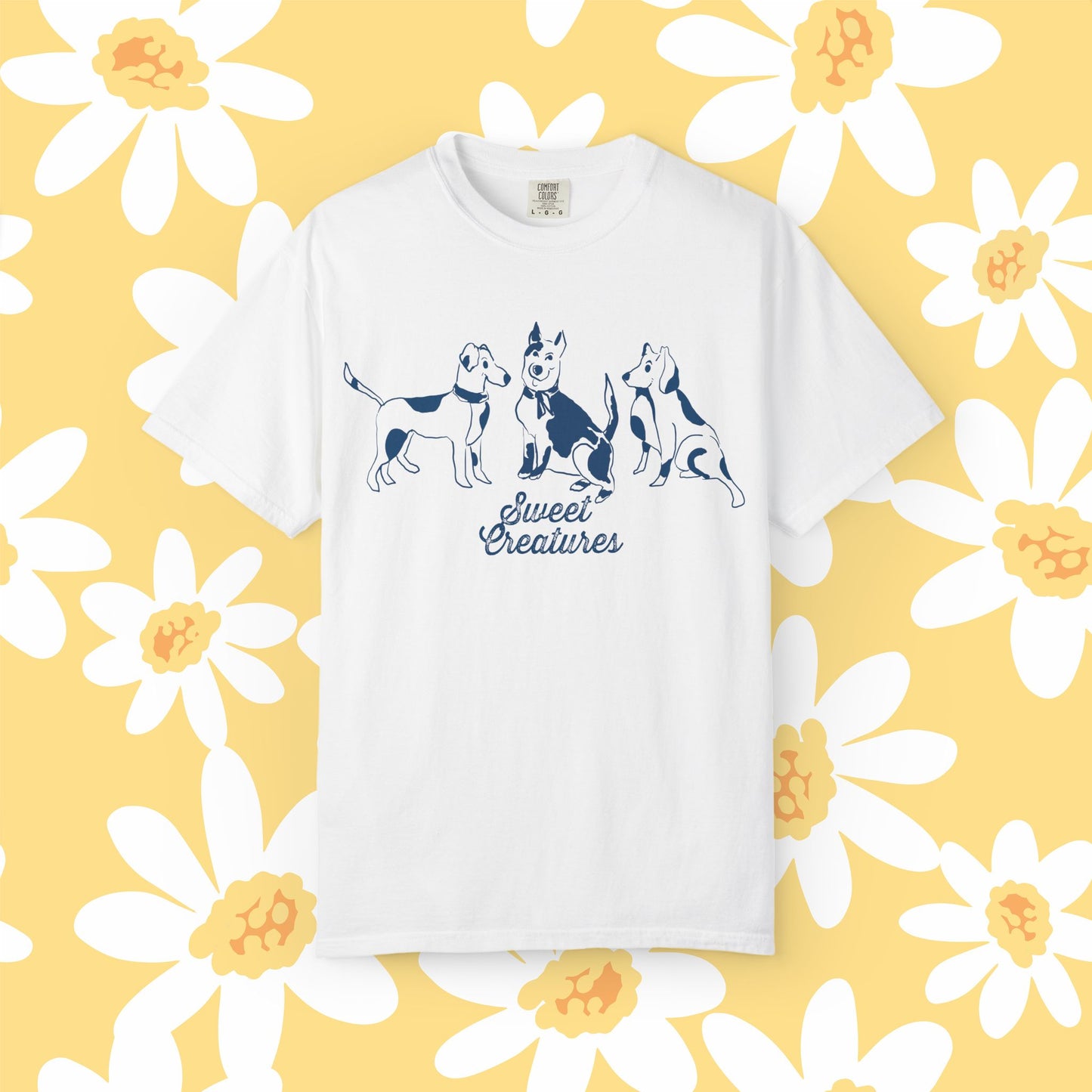 Sweet Creatures Unisex Garment-Dyed T-shirt, Cute Pet Lover Tee, Dog Lover Apparel, Casual Wear, Gift for Animal Lovers, Cozy Everyday Shirt