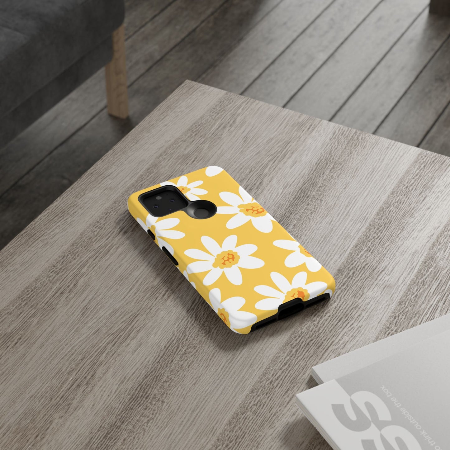 Yellow Daisy Phone Case, Floral Phone Cover, Tough Case, Summer Vibe Accessory, Gift for Nature Lovers, Bright Floral Design