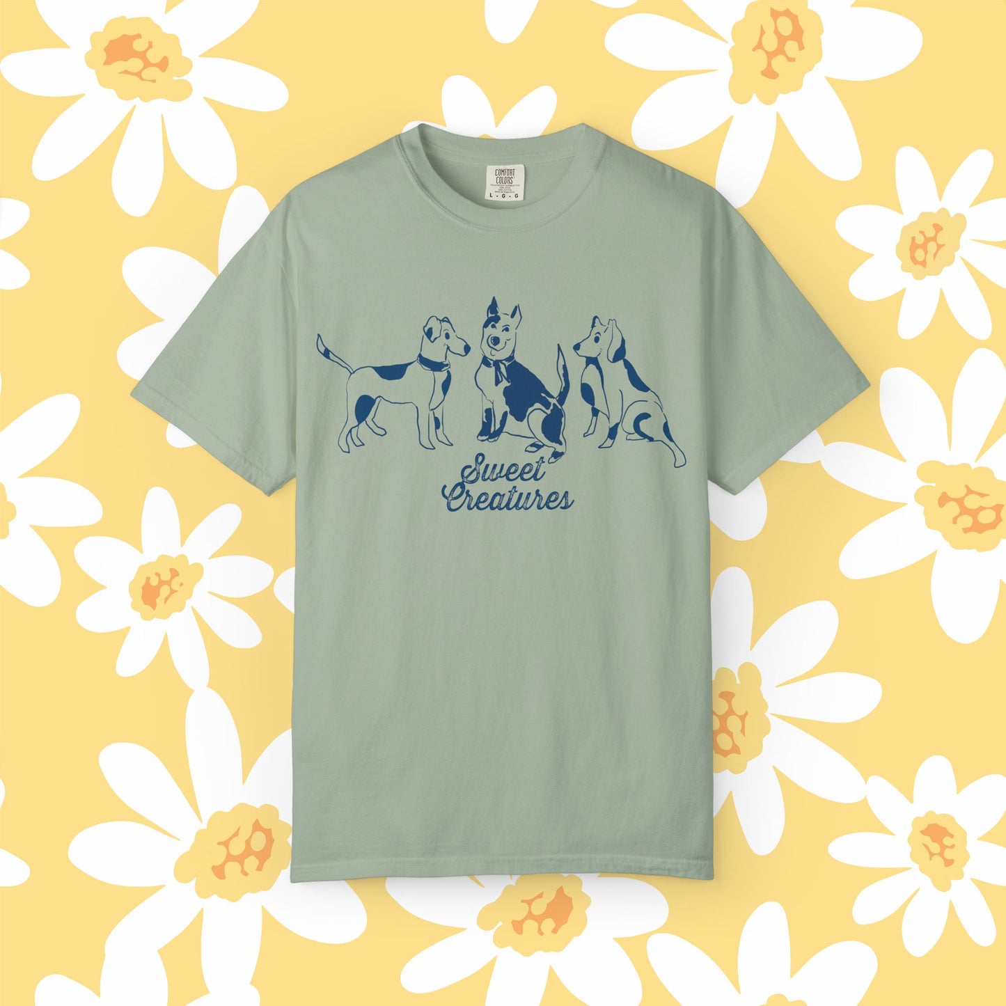 Sweet Creatures Unisex Garment-Dyed T-shirt, Cute Pet Lover Tee, Dog Lover Apparel, Casual Wear, Gift for Animal Lovers, Cozy Everyday Shirt