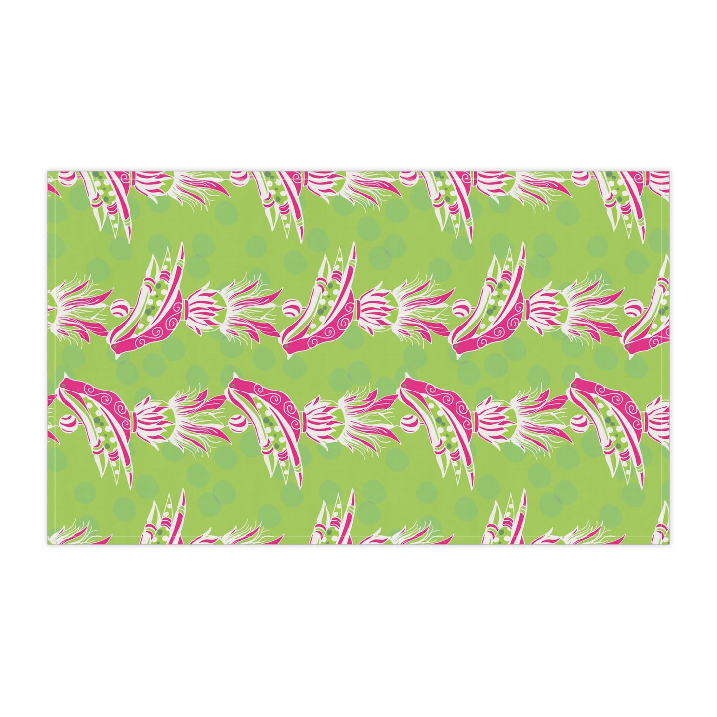 Vibrant Pink and Green Tassel Bird Tea Towels, Kitchen Decor, Gift for Bird Lovers, Eco-Friendly Home, Spring & Summer Kitchen Accessories