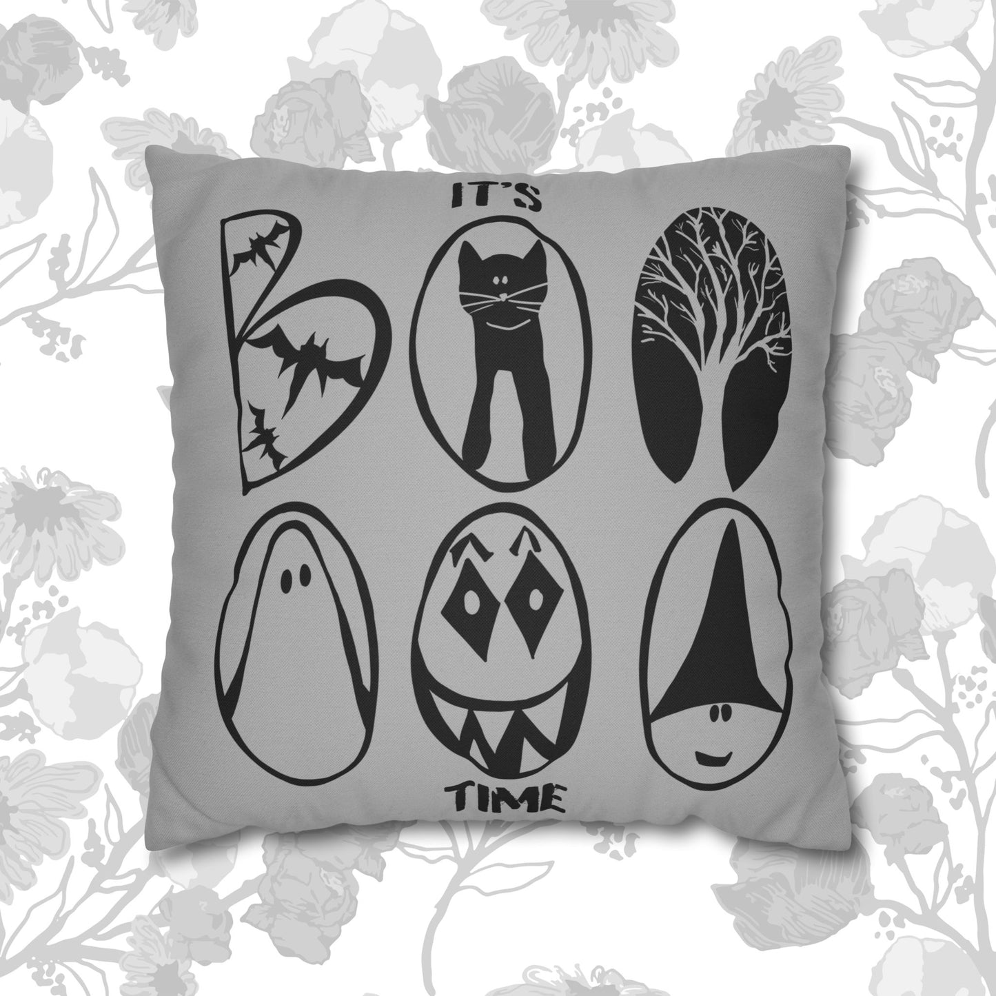 IT'S BOO TIME! Spooky Halloween Pillowcase, Decorative Cushion Cover for Autumn, Home Decor, Halloween Party, Unique Gift Idea