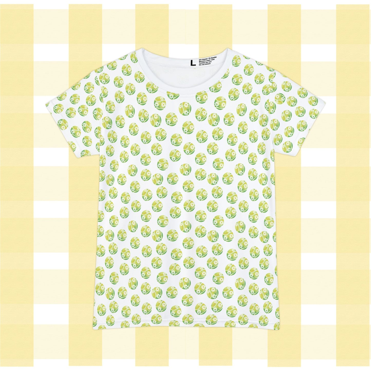 Women's All-Over Print T-Shirt — Tennis Ball Blossom Pattern