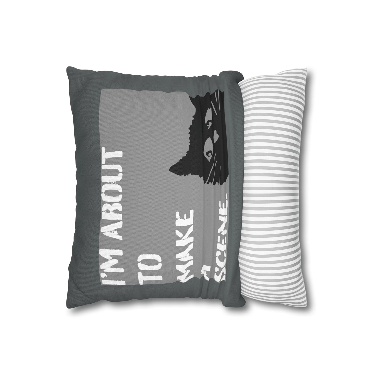 Whimsical Cat Pillowcase: "I'm about to make a scene" #FunnyHomeDecor, Cat Lovers Gift, Quirky Housewarming, Cozy Living Room Accent, Fun Bedroom Decor, Playful Gift