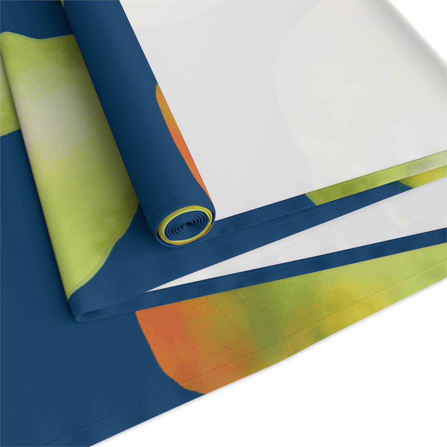 Charming Pear Pattern Table Runner in dark blue and lively pear green.