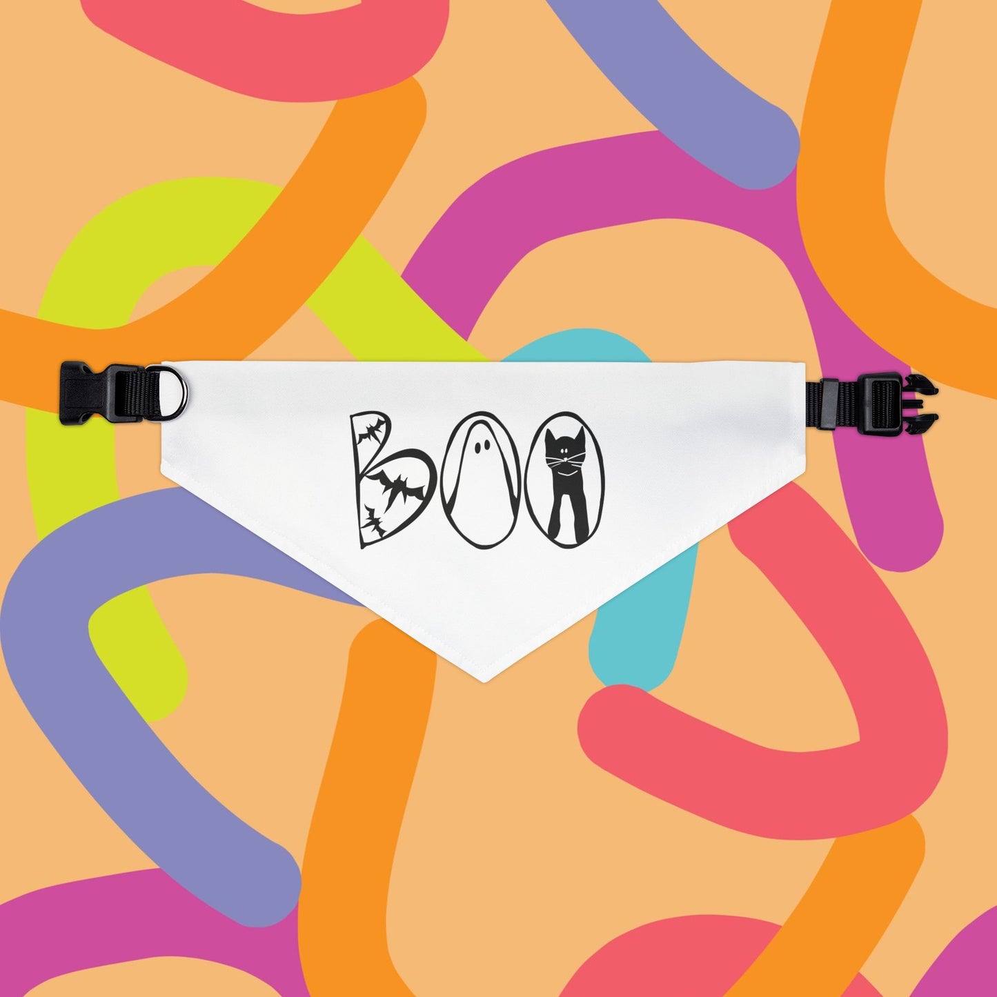 Adorable "Boo"  Pet Bandana Collar, Halloween Season dog attire, gift for dog lover's
