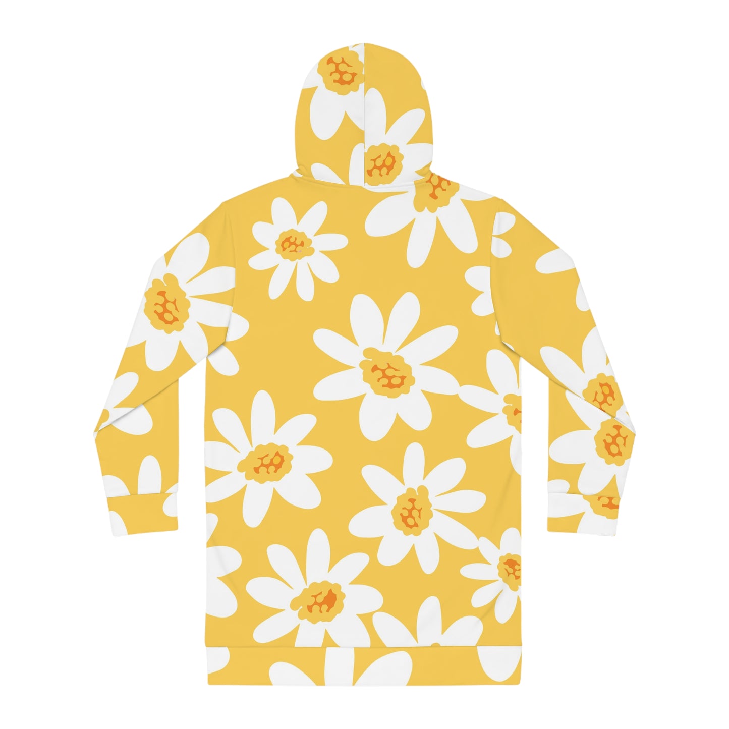 Sunny Daisy Women's Hoodie Dress, Floral AOP Lounge Wear, Spring Fashion, Casual Outfit, Gift for Her