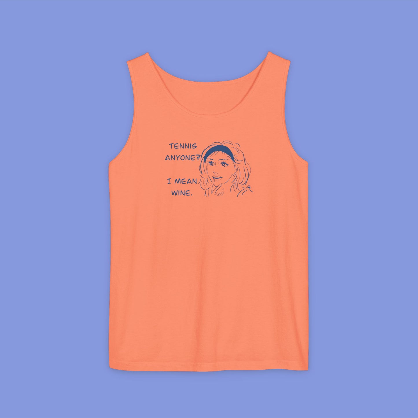 TENNIS ANYONE?  I MEAN WINE.: Tennis and Wine Tank Top - Cute Summer Tee for Wine Lovers, Sports Enthusiasts, Perfect for Gifts, BBQs, Parties