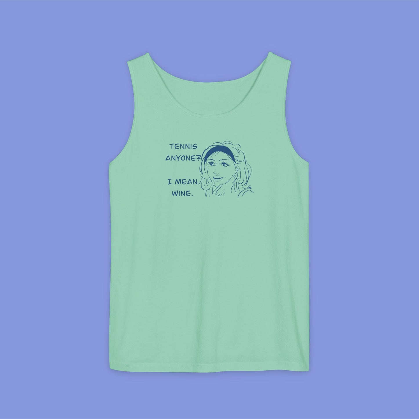 TENNIS ANYONE?  I MEAN WINE.: Tennis and Wine Tank Top - Cute Summer Tee for Wine Lovers, Sports Enthusiasts, Perfect for Gifts, BBQs, Parties
