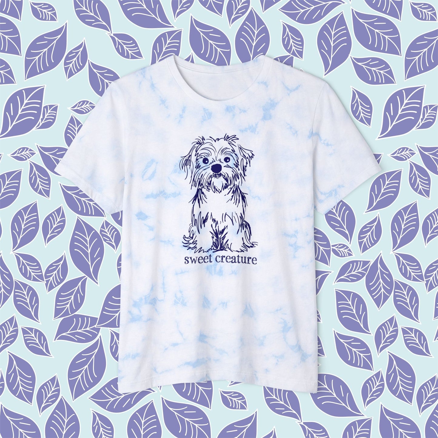 Sweet Creature Puppy Unisex Tie-Dye Graphic T-Shirt for Dog Lovers, Summer Fashion Tee, Cute Animal Shirt, Gifts for Pet Owners, Casual Everyday Wear