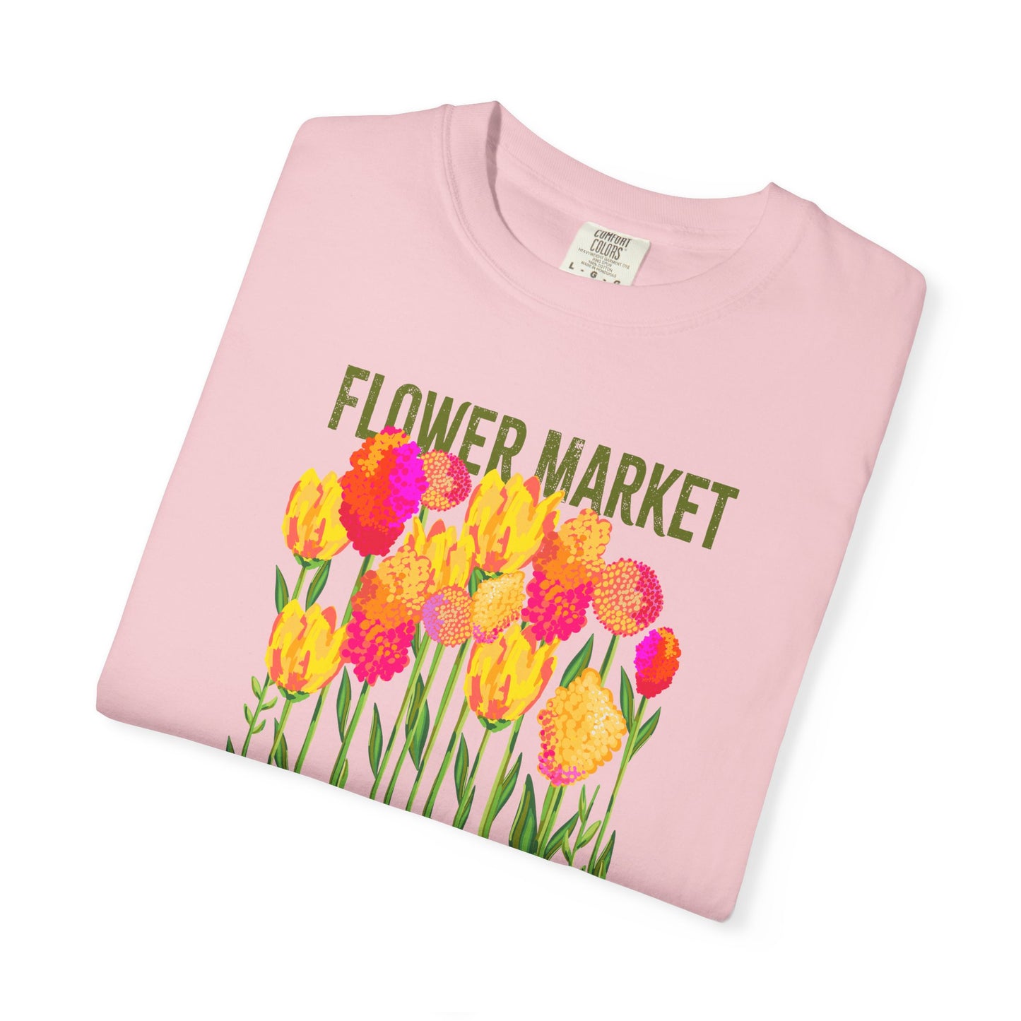 London Flower Market T-Shirt | Garment-Dyed Unisex Tee | Spring Fashion, Gift for Garden Lovers, Fashion Statement, Summer Style