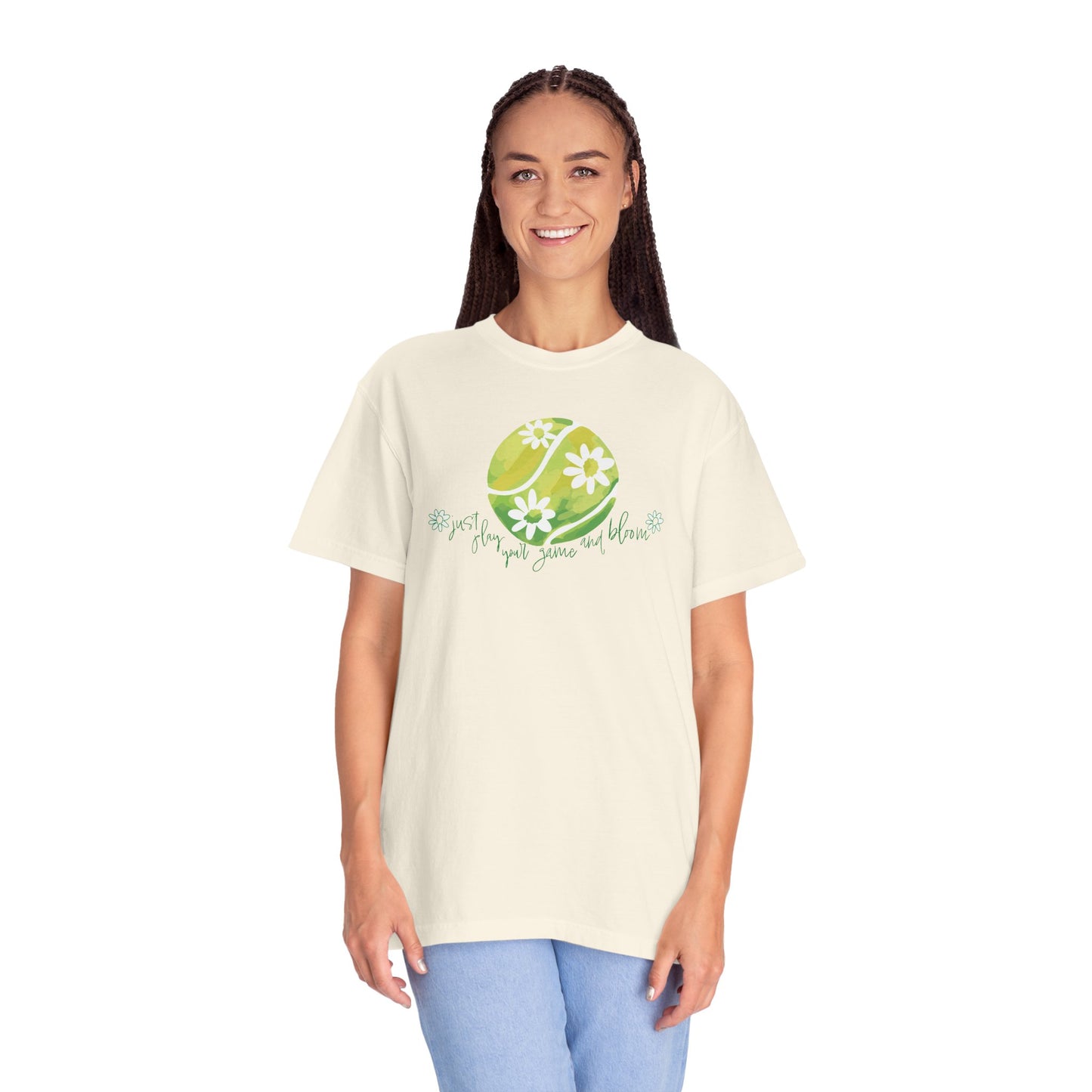 Play Tennis....Bloom! Flower Power Unisex T-Shirt | Eco-Friendly Casual Wear, Spring Fashion, Gift for Garden Lovers, Earth Day Tee, Floral Summer Style, Tennis Lover's Gift17.99