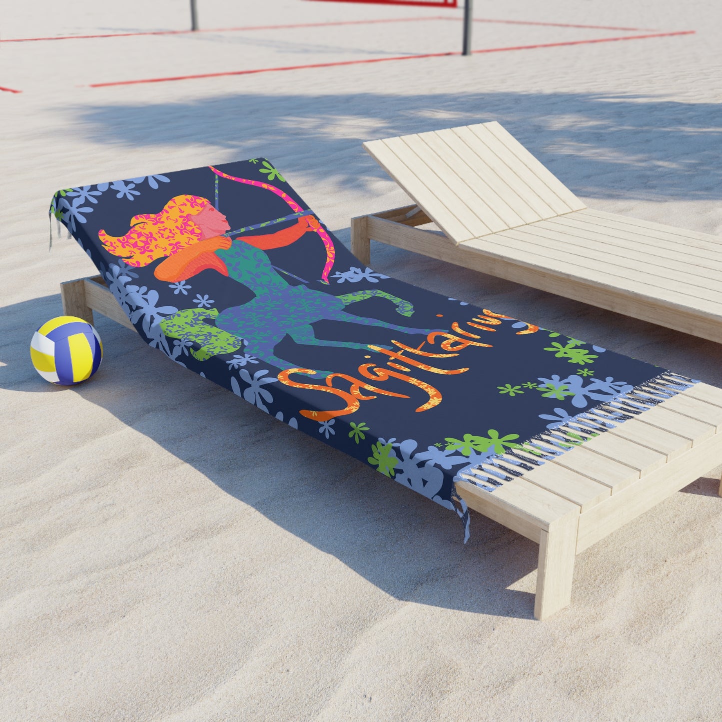 Boho Beach Towel – Sagittarius Design, Outdoor Blanket, Astrology Gift, Bohemian Decor, Stylish Pool Towel