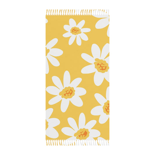 Daisy Boho Beach Towel - Vibrant Floral Pattern for Summer Fun, Perfect for Poolside, Beach Days, Picnics, and Gifts