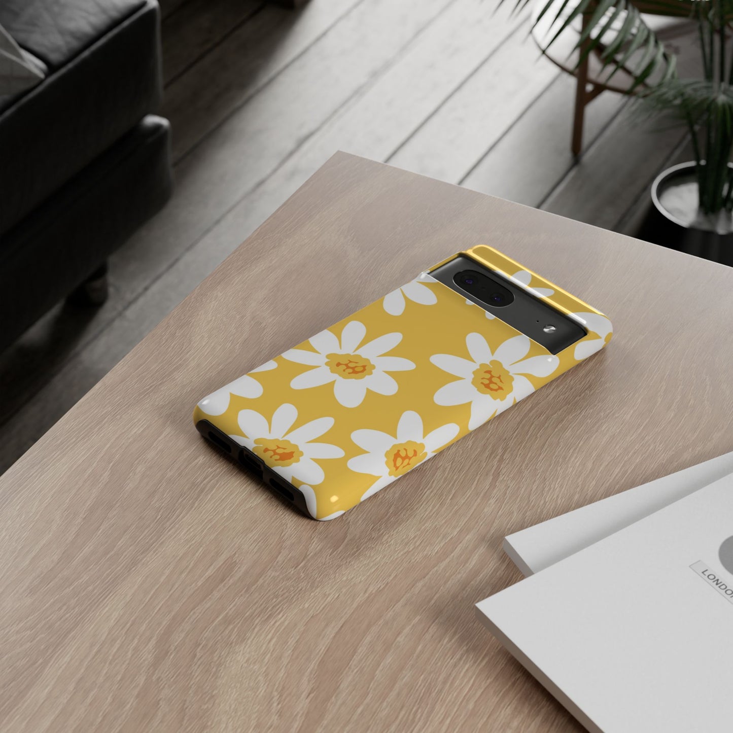 Yellow Daisy Phone Case, Floral Phone Cover, Tough Case, Summer Vibe Accessory, Gift for Nature Lovers, Bright Floral Design