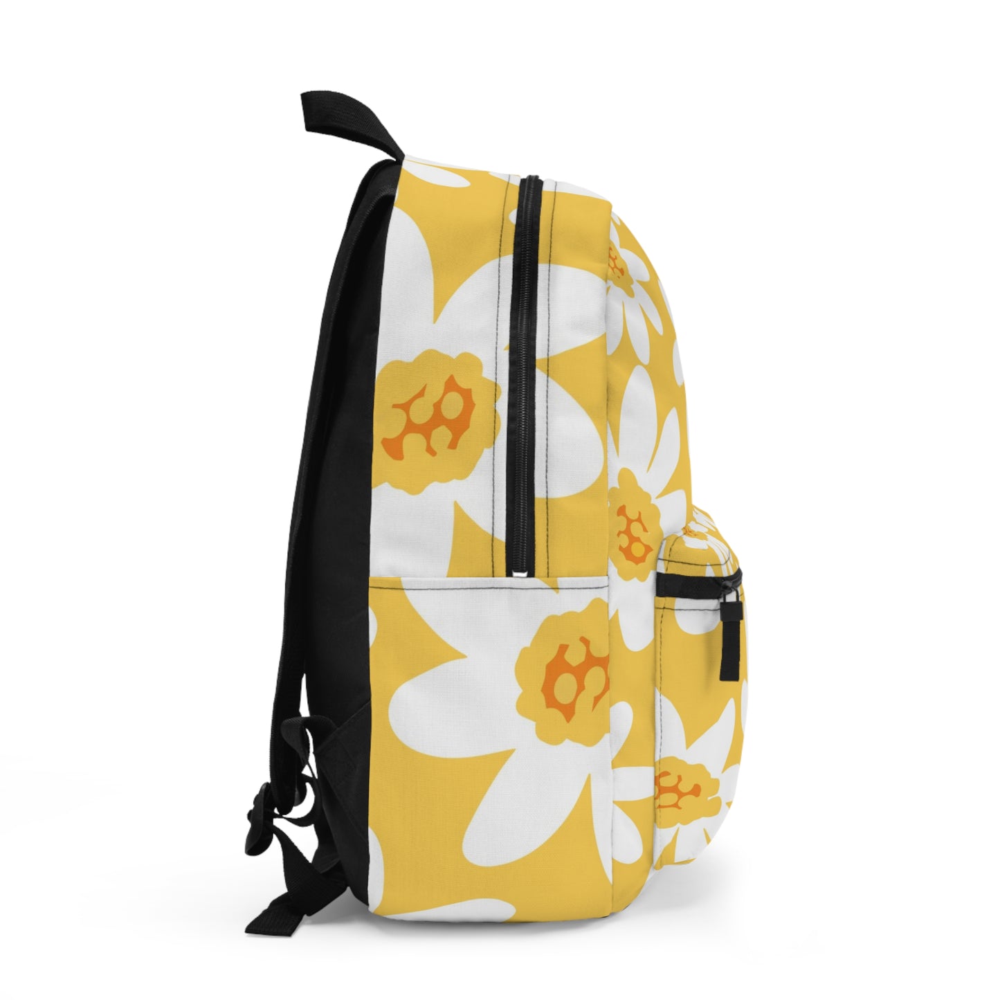 Sunny Daisy Backpack, Floral School Bag, Yellow Backpack for Girls, Summer Travel Bag, Gift for Hikers, Eco-Friendly Tote