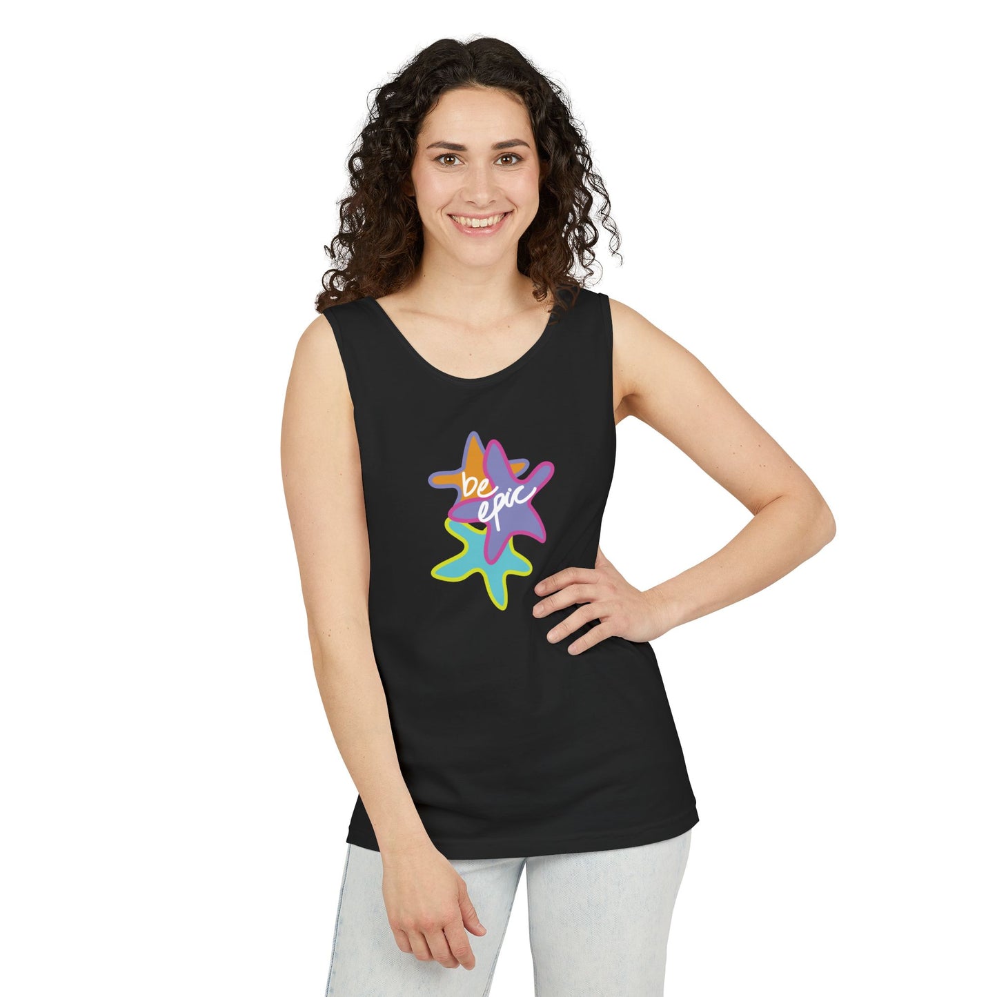 Be Epic Unisex Garment-Dyed Tank Top | Summer Vibes, Beachwear, Casual Wear, Gift for Friends, Festival Outfit
