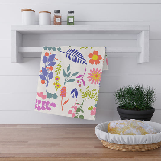 Floral Cotton Tea Towels, Colorful Kitchen Decor, Gift for Garden Lovers, Home Essentials, Housewarming, Mother's Day Gift