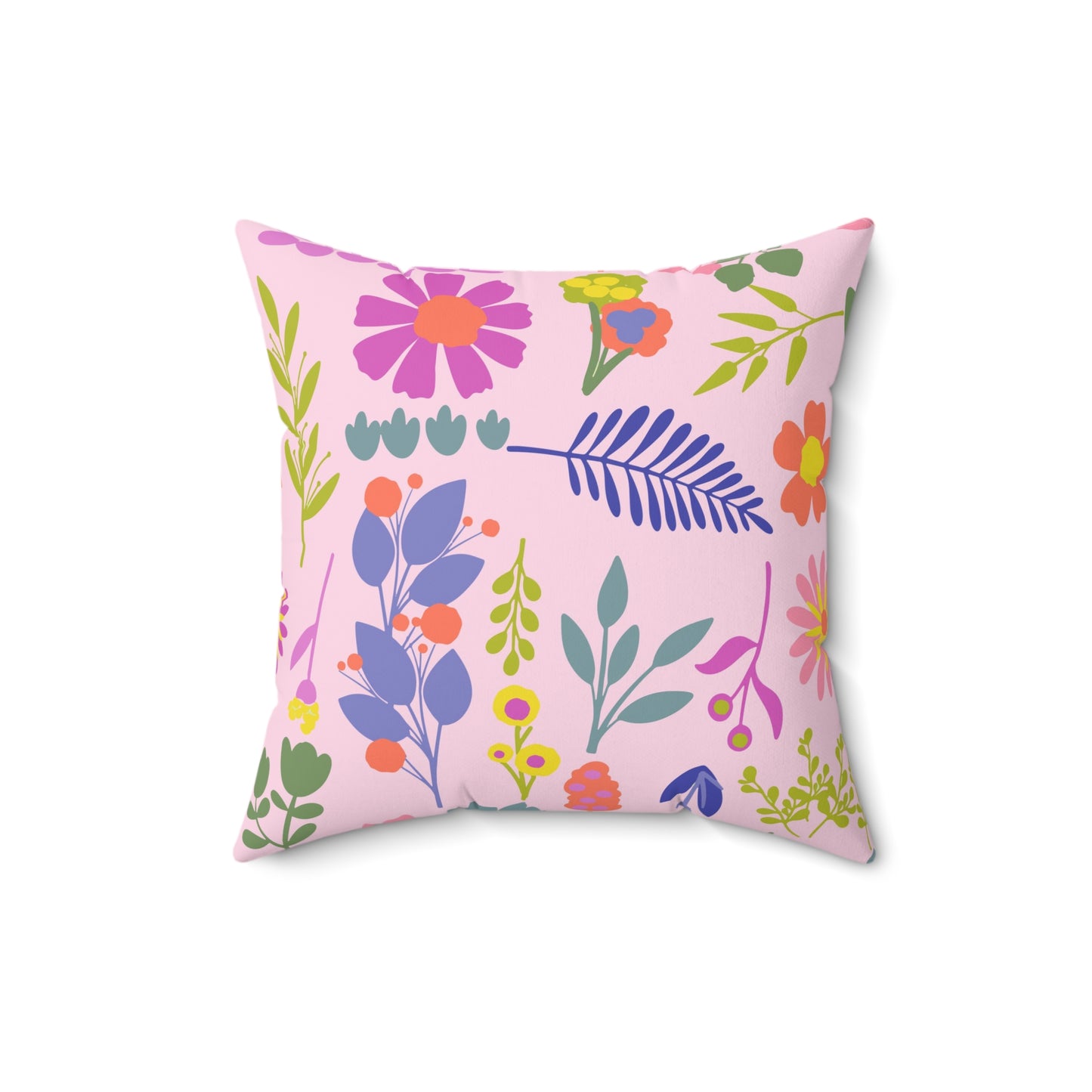 Floral Square Pillow, Cozy Decorative Cushion , Boho Home Decor, Gift for Her, Plant Lover's Room Accent