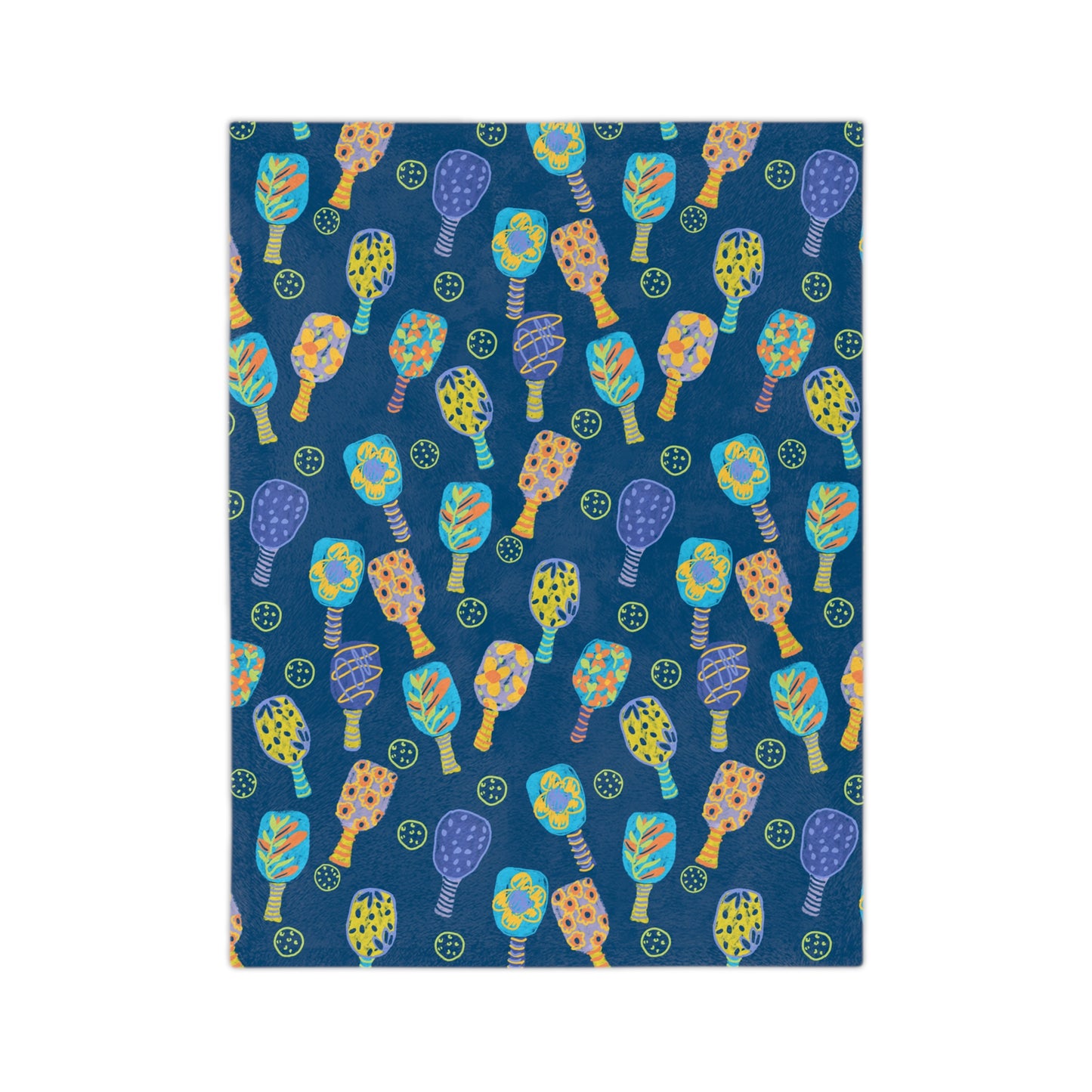 Velveteen Microfiber Blanket — Colorful Paddleball Pattern Cozy Throw