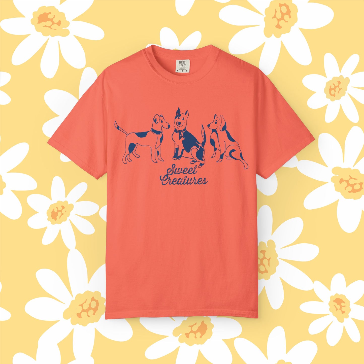 Sweet Creatures Unisex Garment-Dyed T-shirt, Cute Pet Lover Tee, Dog Lover Apparel, Casual Wear, Gift for Animal Lovers, Cozy Everyday Shirt