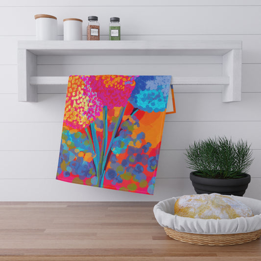 Vibrant Floral Cotton Tea Towels, Colorful Kitchen Decor, Gift for Moms, Housewarming, Home Cooking Essentials, Brighten Your Space