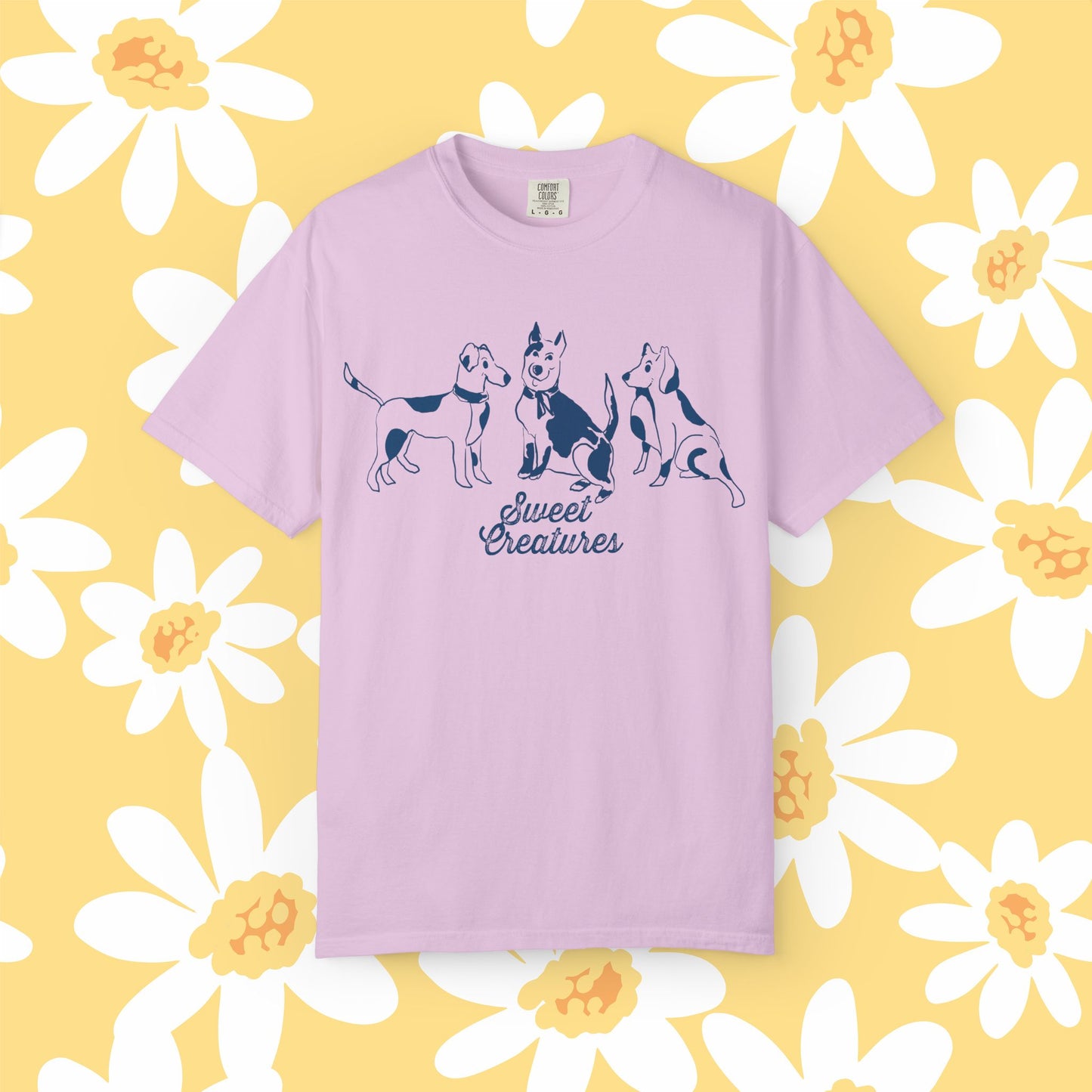 Sweet Creatures Unisex Garment-Dyed T-shirt, Cute Pet Lover Tee, Dog Lover Apparel, Casual Wear, Gift for Animal Lovers, Cozy Everyday Shirt