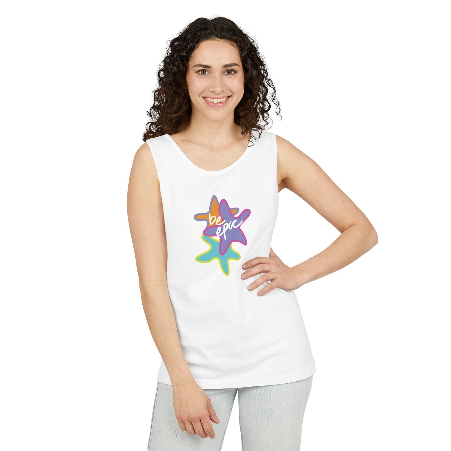 Be Epic Unisex Garment-Dyed Tank Top | Summer Vibes, Beachwear, Casual Wear, Gift for Friends, Festival Outfit