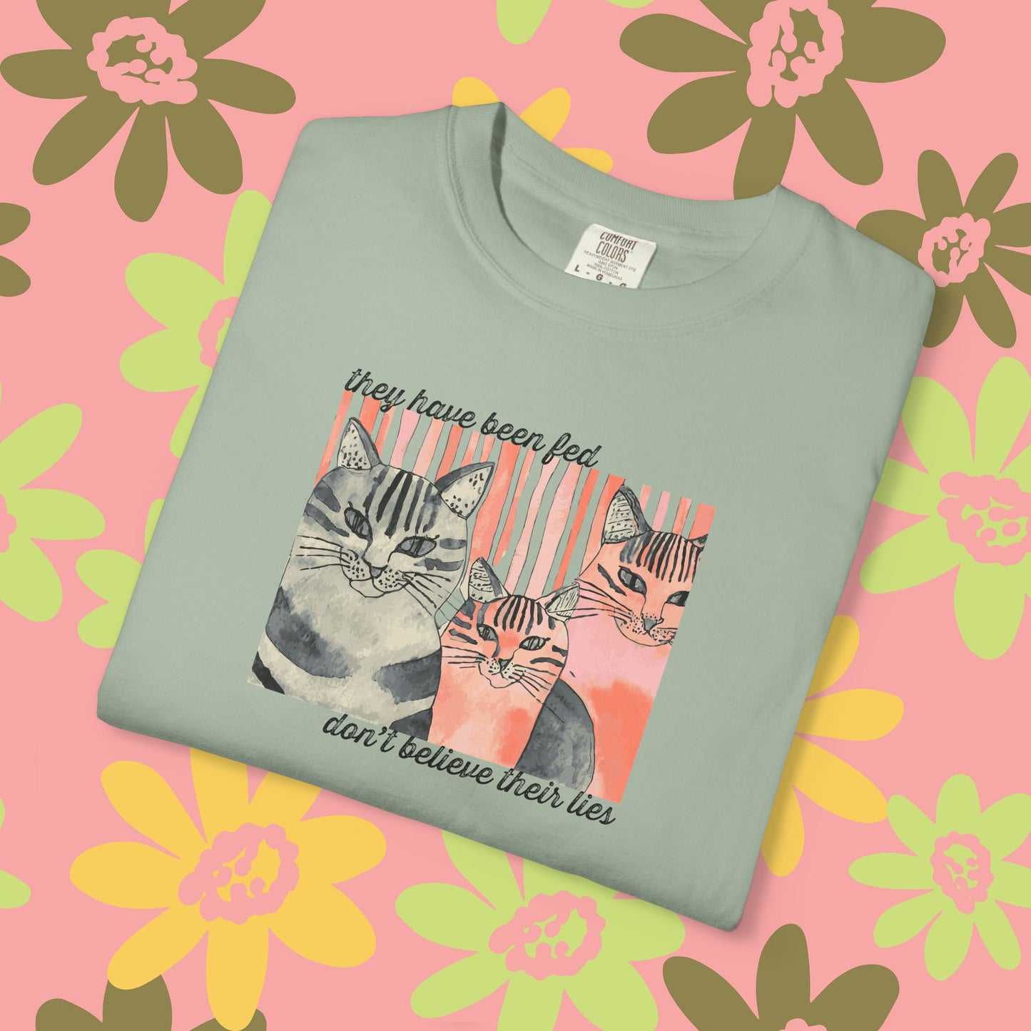 Cat Friends Graphic T-Shirt — "Don't Believe Their Eyes" Vintage Kittens Tee