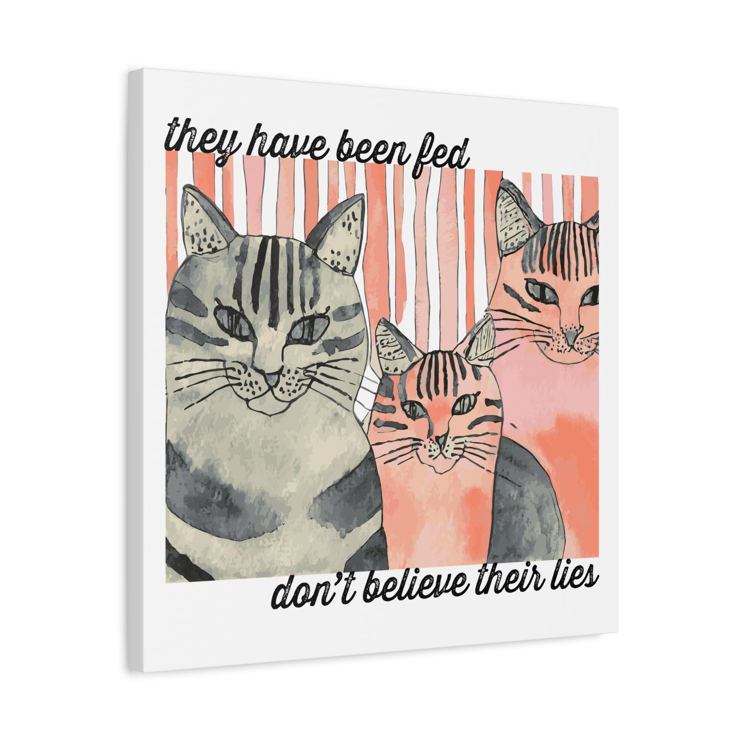 They Have Been Fed — Cat Wall Art Canvas