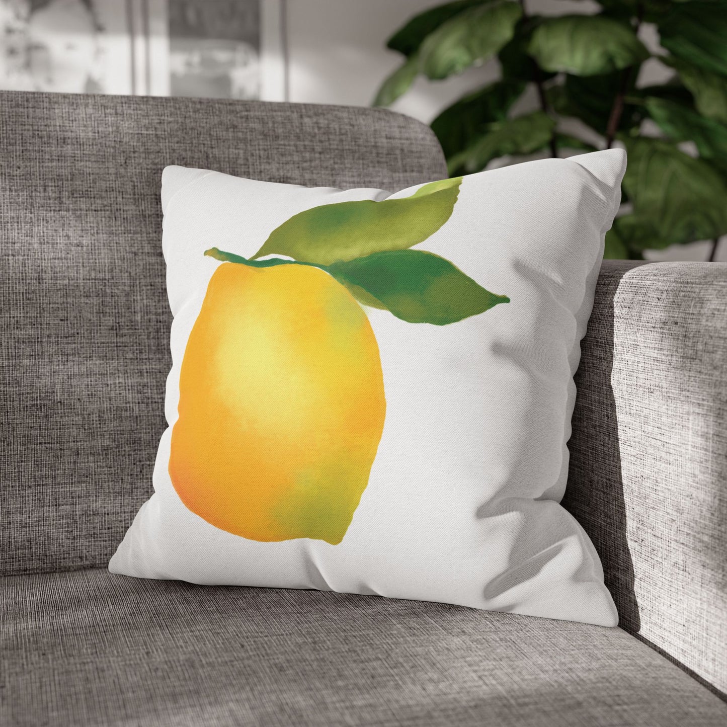 Lemon Print Pillowcase, Citrus Decor, Summer Home, Throw Pillow Cover, Gift for Fruit Lovers, Cozy Living Room Accent