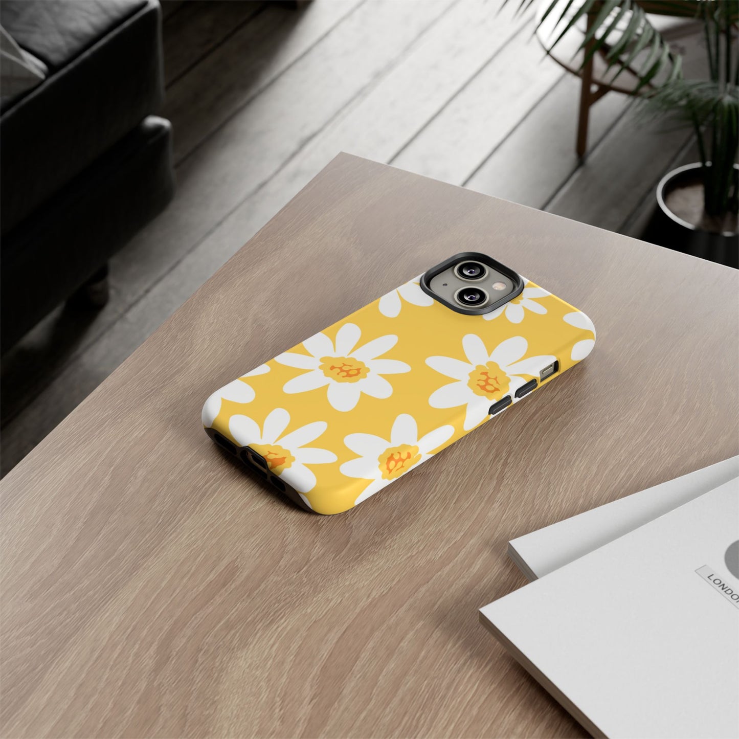 Yellow Daisy Phone Case, Floral Phone Cover, Tough Case, Summer Vibe Accessory, Gift for Nature Lovers, Bright Floral Design