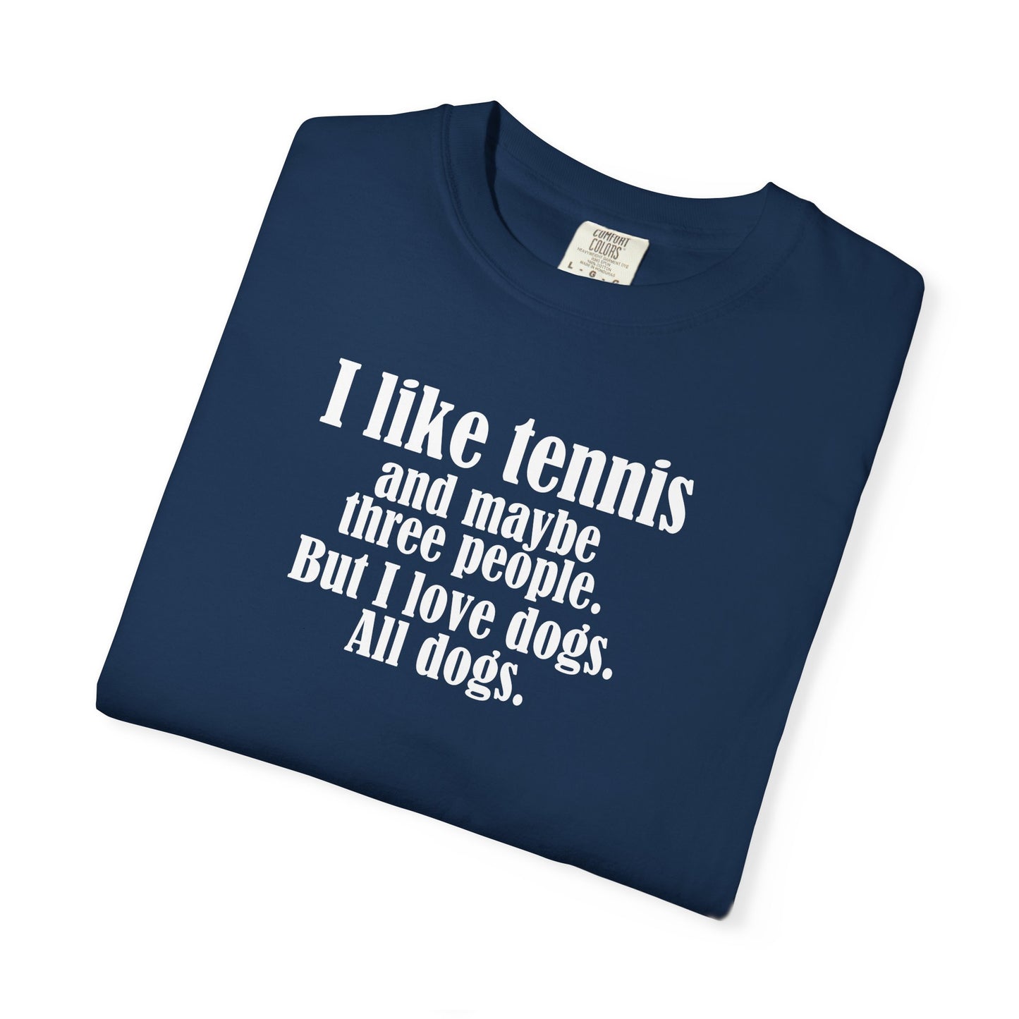 Tennis Lover Unisex T-shirt - I Like Tennis & All Dogs Design
