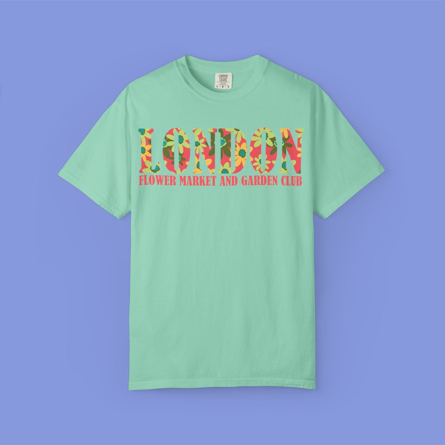 Floral Market T-Shirt, London Flower Club Tee, Unisex Garden Apparel, Summer Gift, Casual Outfit, Travel Shirt