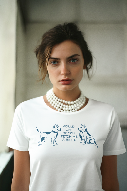 FETCH ME A BEER: Funny Dog-Themed T-Shirt, Cute Pet Lover Shirt, Gifts for Dog Owners, Casual Wear, Animal Lover Apparel, Birthday Gift Idea