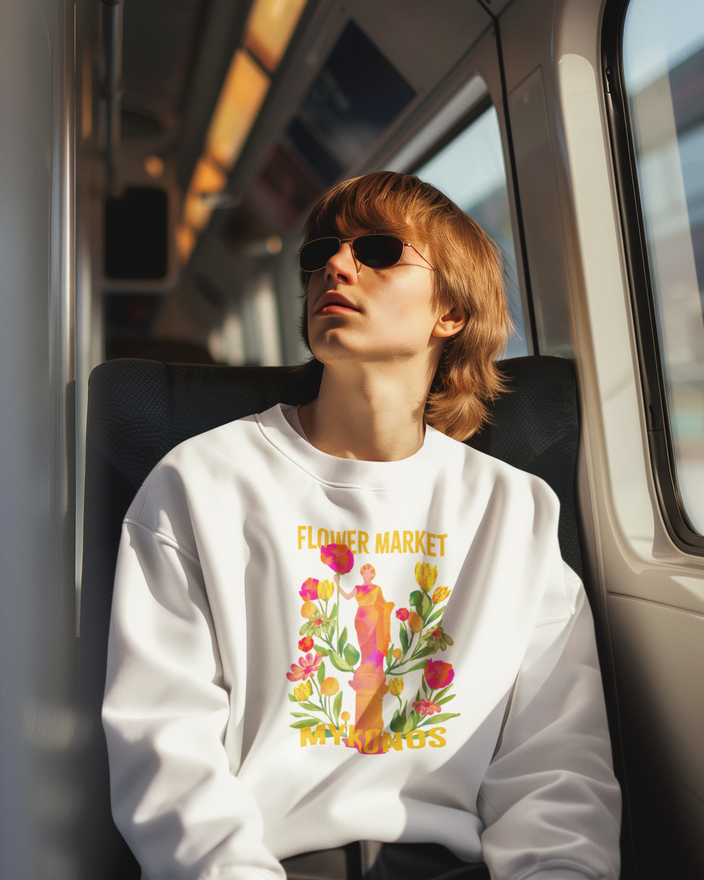 Mykonos Greece Floral Market Unisex Sweatshirt - Cozy Spring Fashion, Eco-Friendly Gift, Gardening Lover's Apparel, Everyday Comfort Wear, Floral [...]