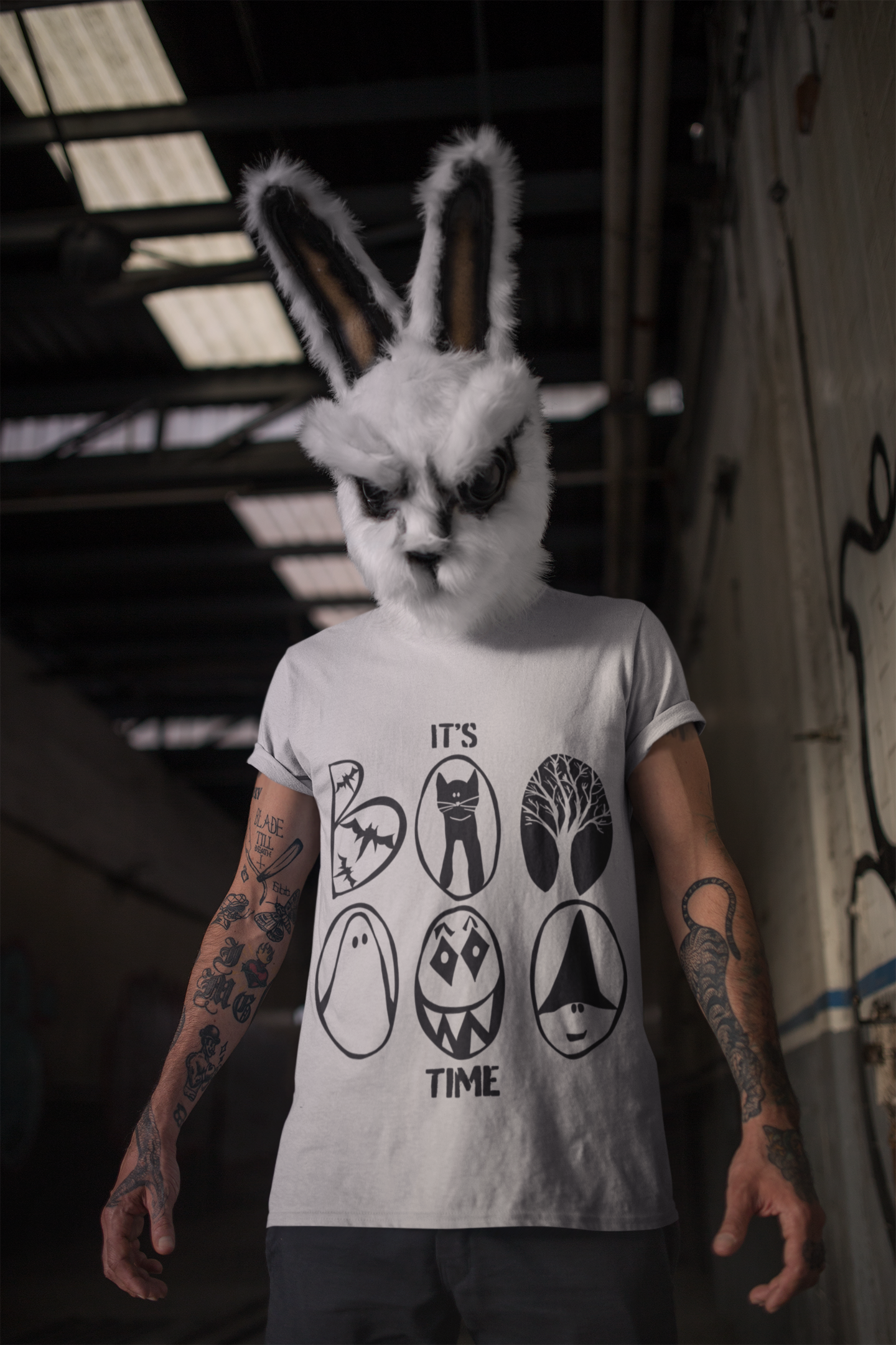 "IT'S BOO TIME" Halloween Themed T-shirt, Spooky Graphic Tee, Unisex T-shirt for Fall, Vintage Style Halloween Shirt, Perfect for Halloween Party