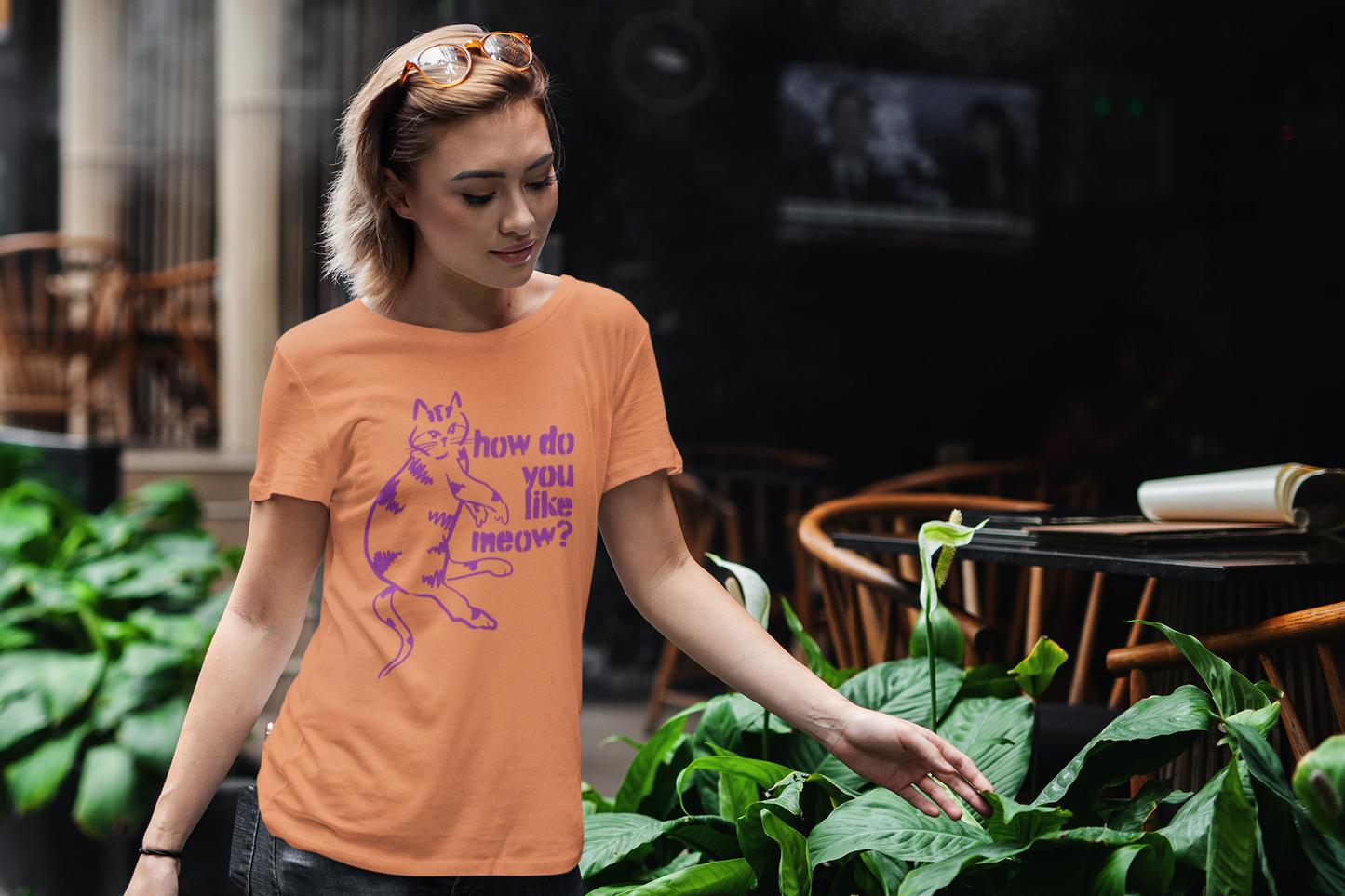 How Do You Like Meow? Garment-Dyed T-Shirt with Humorous Cat Design, Comfortable Everyday Wear, Perfect for Casual Outings, Gifts for all Cat Lovers, Spring Fashion, Relaxed Fit