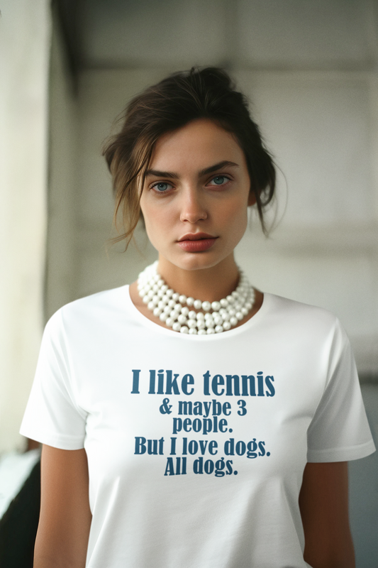 Tennis Lover Unisex T-shirt - I Like Tennis & All Dogs Design