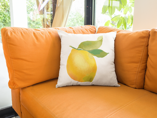 Lemon Print Pillowcase, Citrus Decor, Summer Home, Throw Pillow Cover, Gift for Fruit Lovers, Cozy Living Room Accent