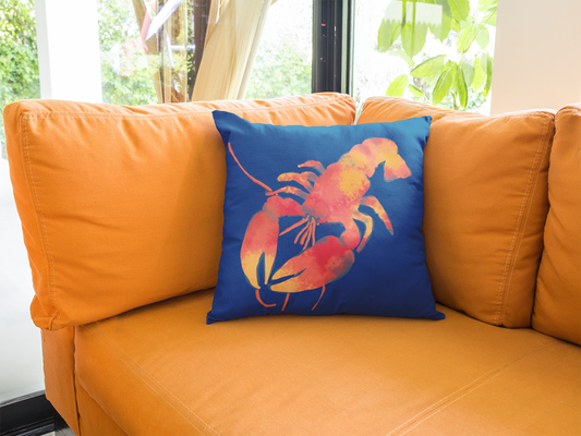 Bright Lobster Pillowcase, Coastal Decor, Nautical Home Accent, Gift for Seafood Lovers, Summer Vibes, Beach House Decor