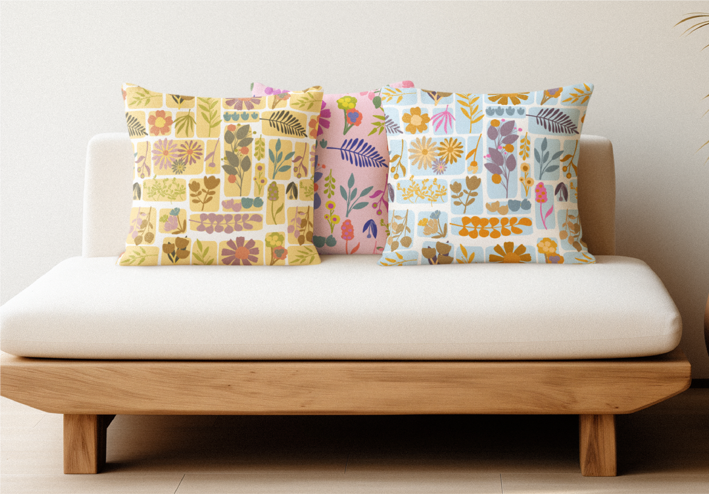 Botanical Floral Pillow, Home Decor, Cozy Living Room Accent, Gift for Nature Lovers, Spring Decor, Flower Cushion