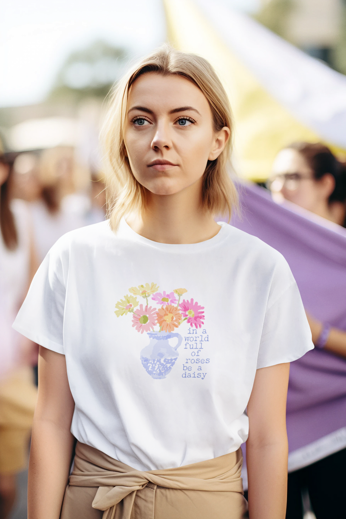 Daisy Graphic Tee, Flower Lovers, Gardeners, Love, Peace, Joy