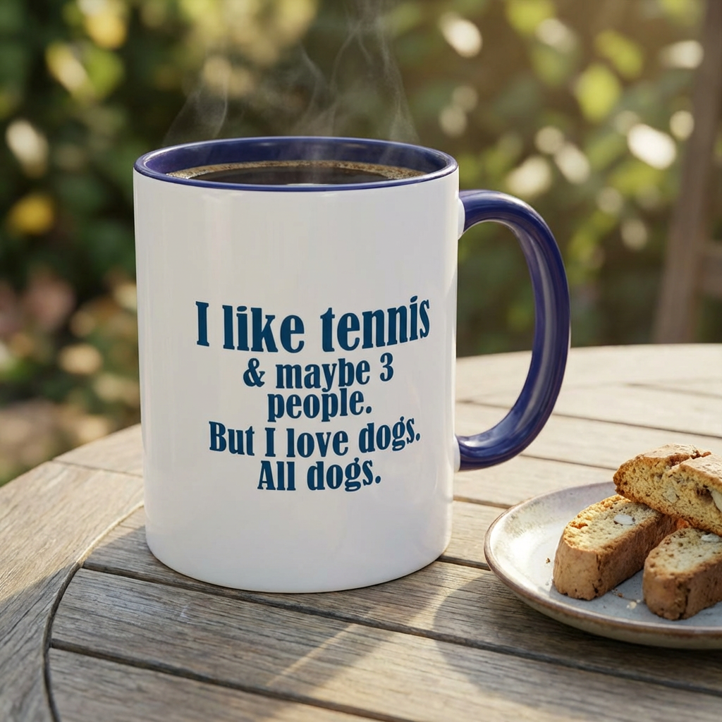 Mug - I Love Tennis and Dogs Coffee Mug (11, 15oz)